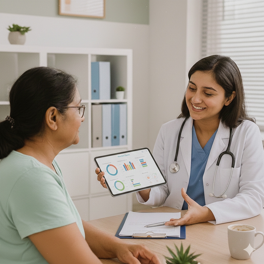 Doctor explaining personalized health plan to a patient at Zarity